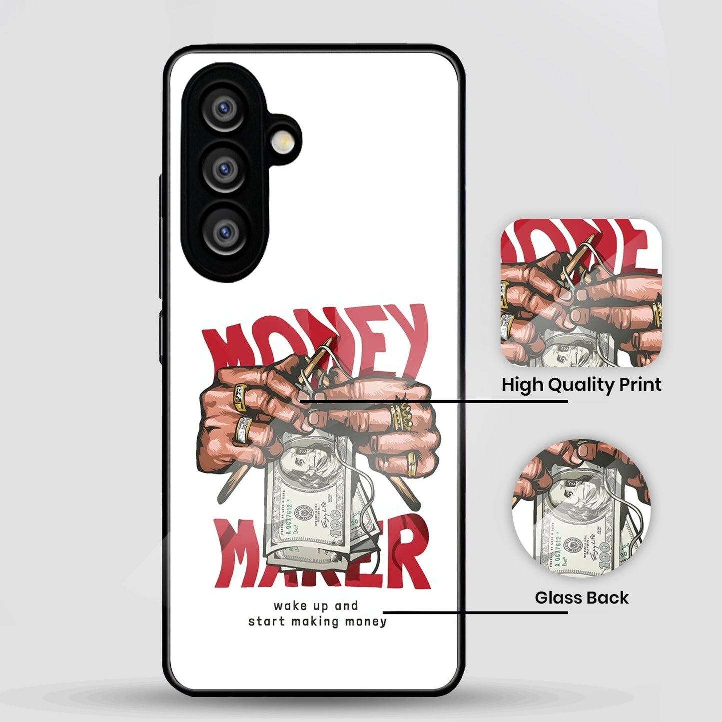 Samsung Galaxy A36 5G Premium Acrylic Shockproof Glass Back Case (Money maker)