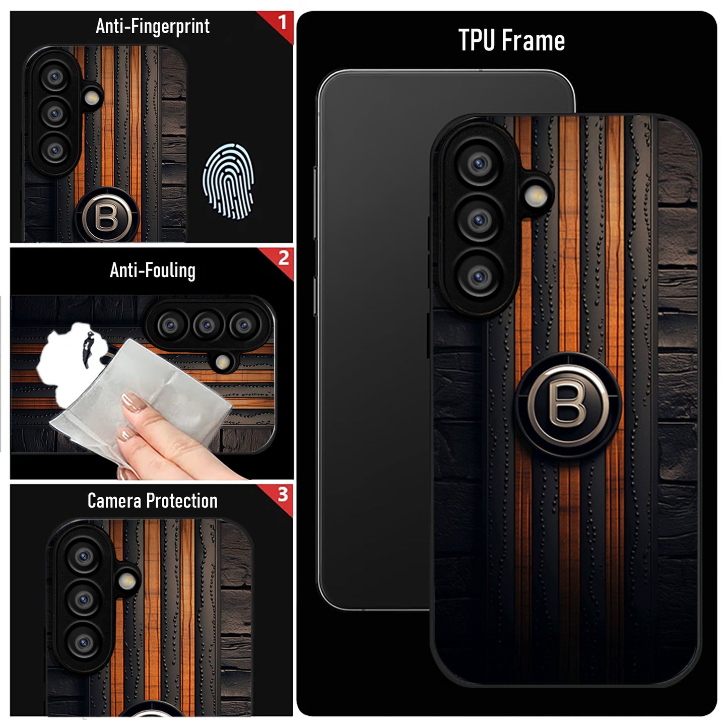 Samsung Galaxy A56 Premium Acrylic Shockproof Glass Back Case (BlackEdition)