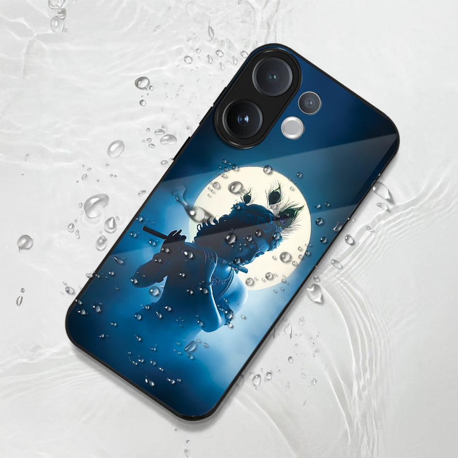 Vivo V60 5G Premium Acrylic Shockproof Glass Back Case (Midnight Krishna)