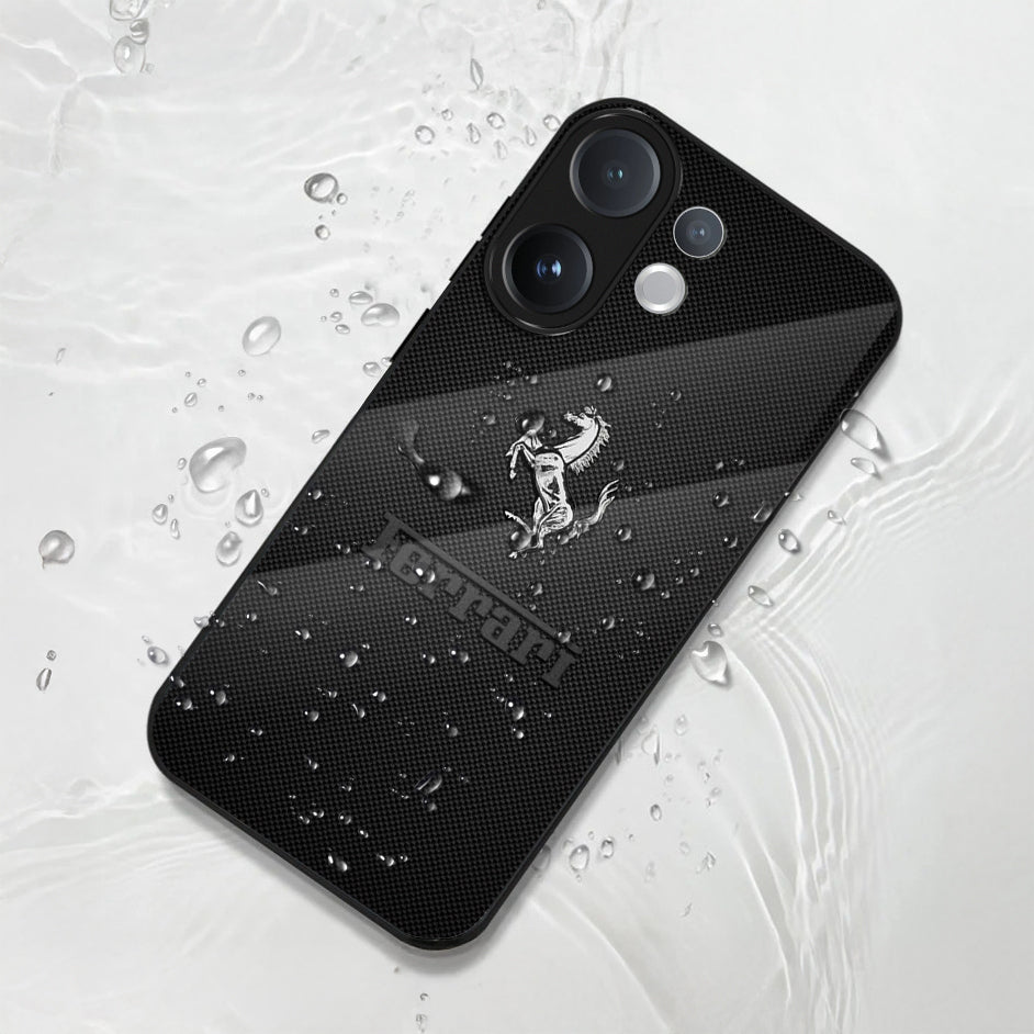 Vivo V60 5G Premium Acrylic Shockproof Glass Back Case (Ferrari Carbon Fiber)