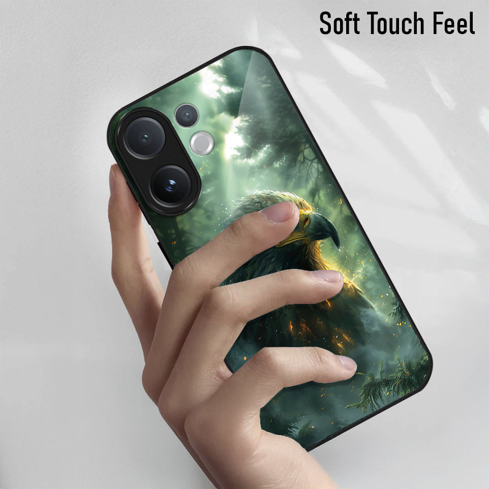 Vivo V60 5G Premium Acrylic Shockproof Glass Back Case (Eagle Case)