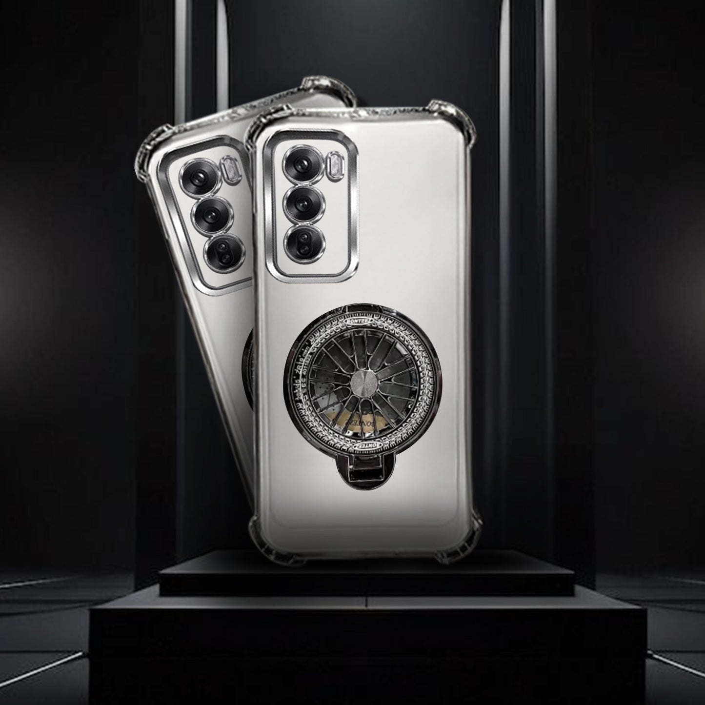 Oppo Reno 12 Pro 5G Premium Stress Buster Wheel Rotating Shockproof Airbags Case