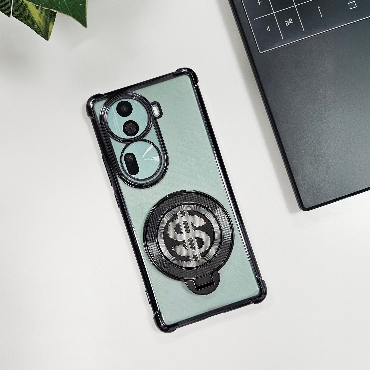 Oppo Reno 11 Pro 5G Four Corner Airbags 100% Original Astro Money Magnet Rotating Dollar Case