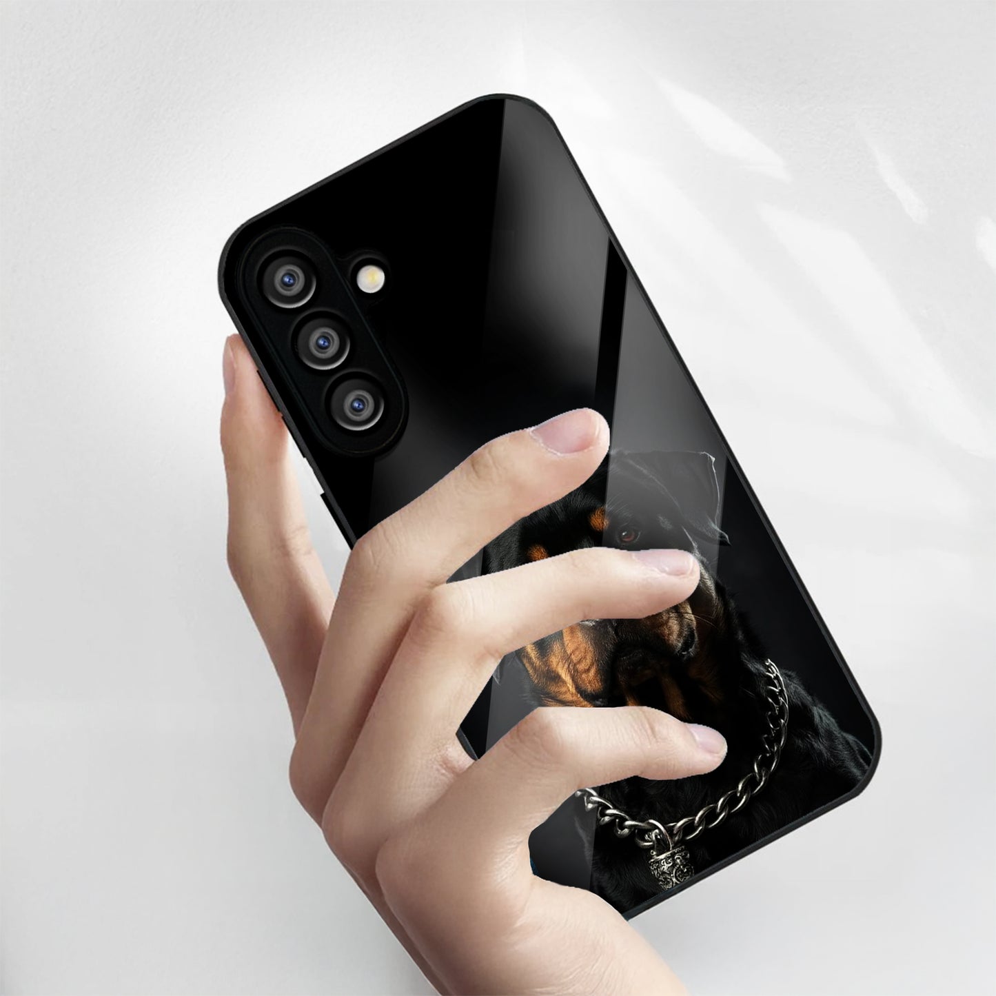 Samsung Galaxy A56 Premium Acrylic Shockproof Glass Back Case (Loyal Beast)