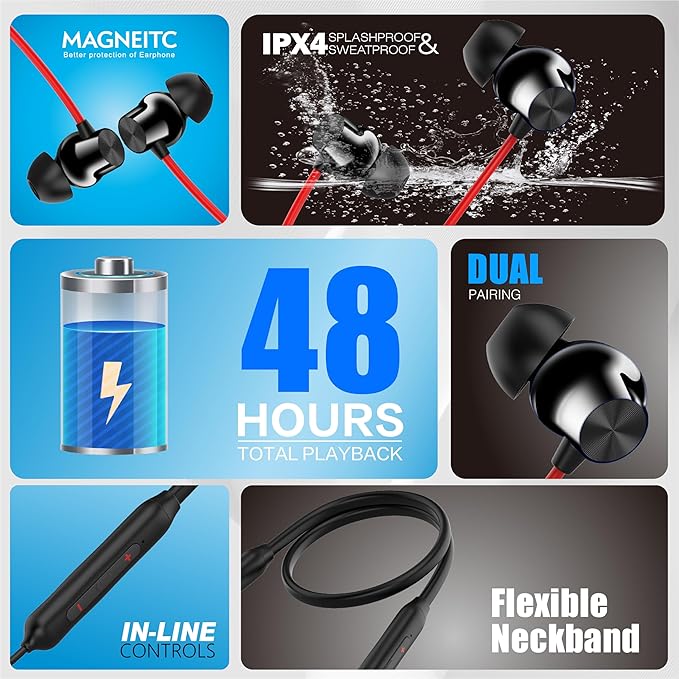 Wireless Neck Band With Soft Earbuds (HP01)