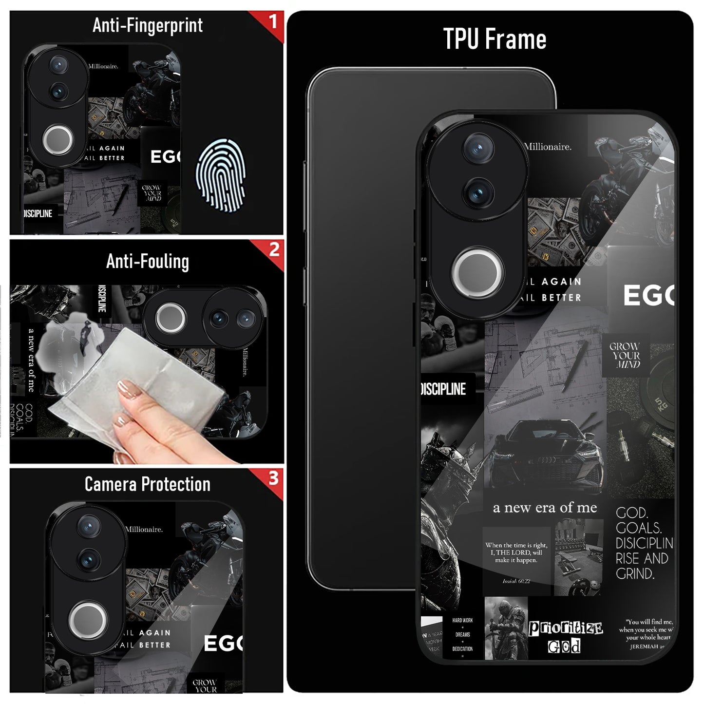 Vivo V50 5G Premium Acrylic Shockproof Glass Back Case (New Era)