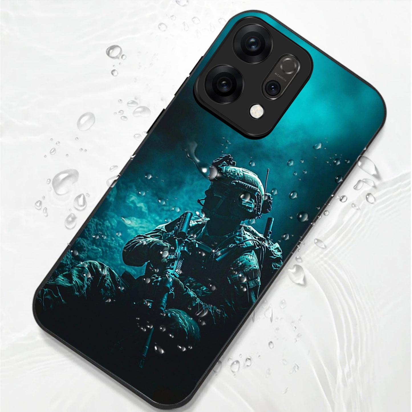 Oppo Reno 14 5G Premium Acrylic Shockproof Glass Back Case (Soldier Case)