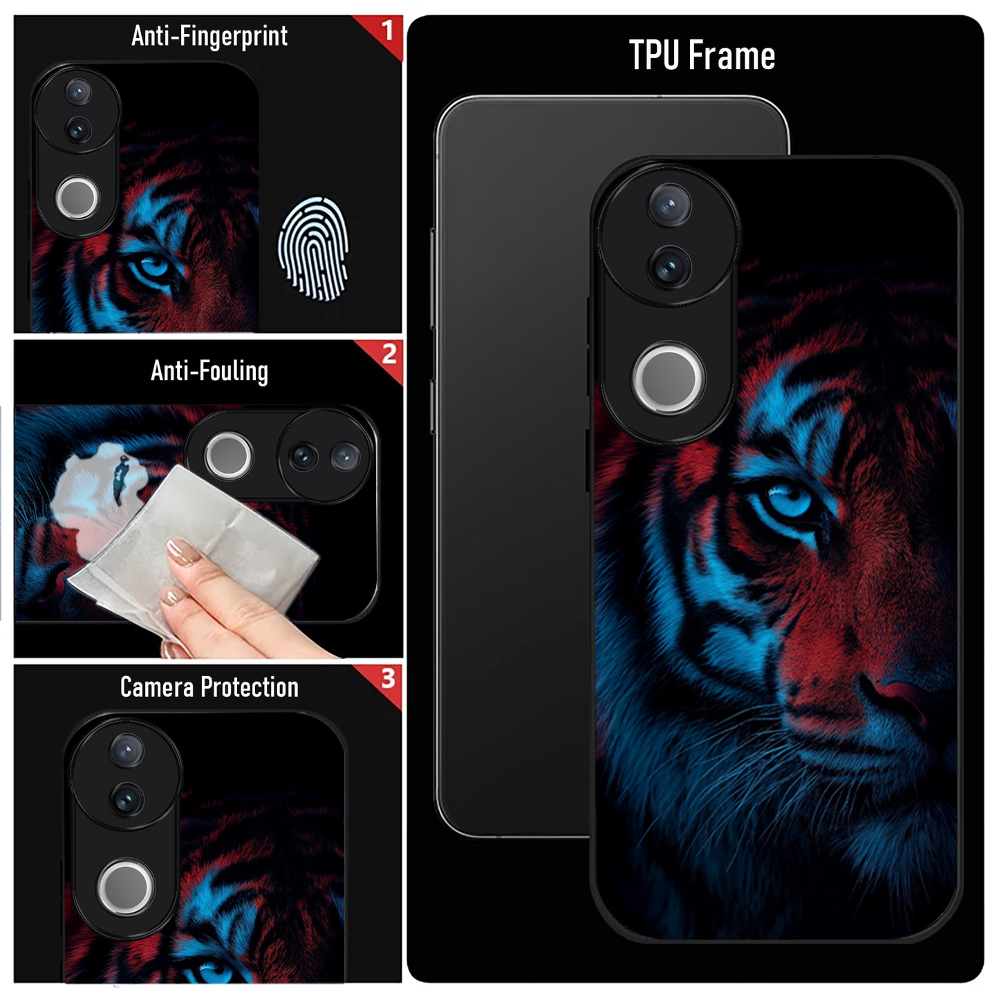 Vivo V50 5G Premium Acrylic Shockproof Glass Back Case (Neon Beast)