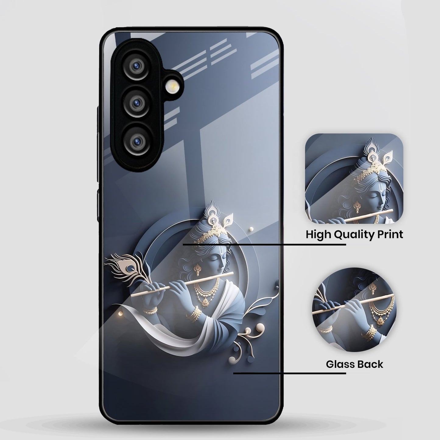 Samsung Galaxy A36 5G Premium Acrylic Shockproof Glass Back Case (Krishna)