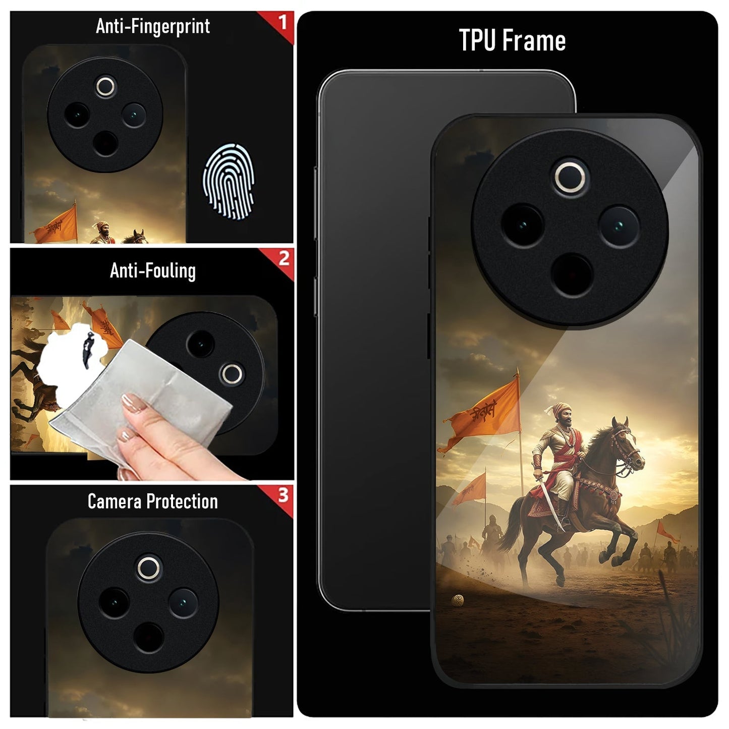 Vivo T4 5G Premium Acrylic Shockproof Glass Back Case (Battle Glory)