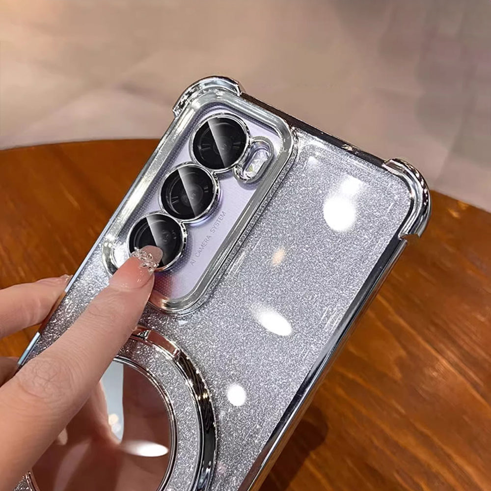 Oppo Reno12 Pro 5G Luxury Shimmer Mirror Back Shockproof Airbag Case