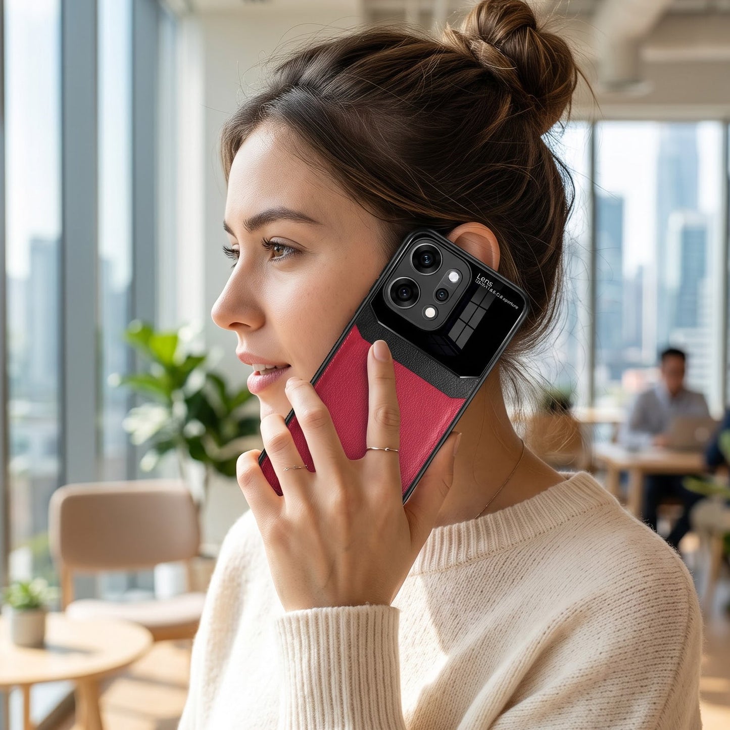 Oppo Reno 14 Pro 5G Premium Leather Lens Protective Case