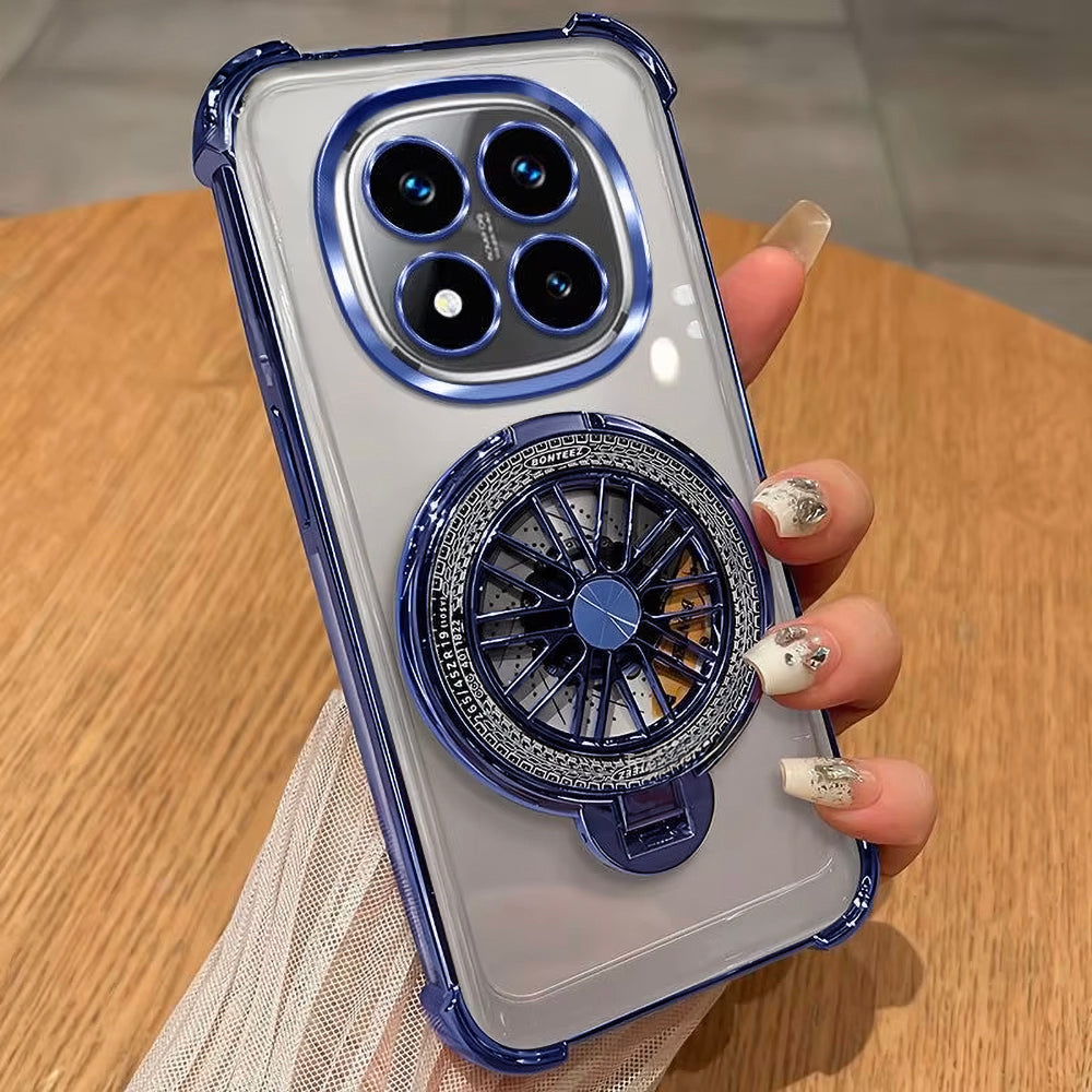 Redmi Note 14 Pro+ 5G Premium Stress Buster Wheel Rotating Shockproof Airbags Case