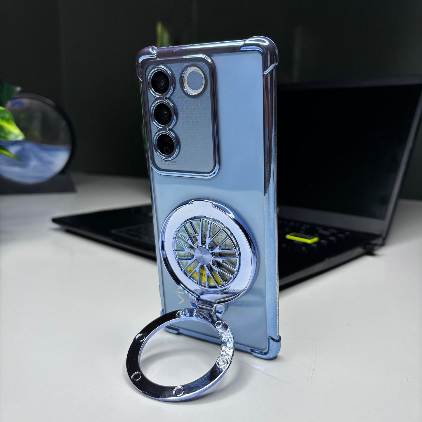 Vivo V27/V27 Pro 5G Premium Stress Buster Wheel Rotating Shockproof Airbags Case