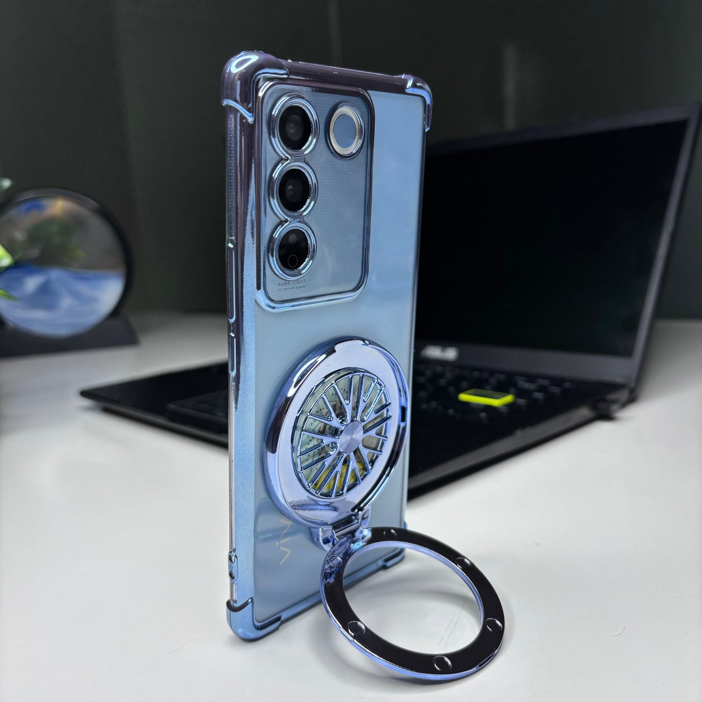 Vivo V27/V27 Pro 5G Premium Stress Buster Wheel Rotating Shockproof Airbags Case