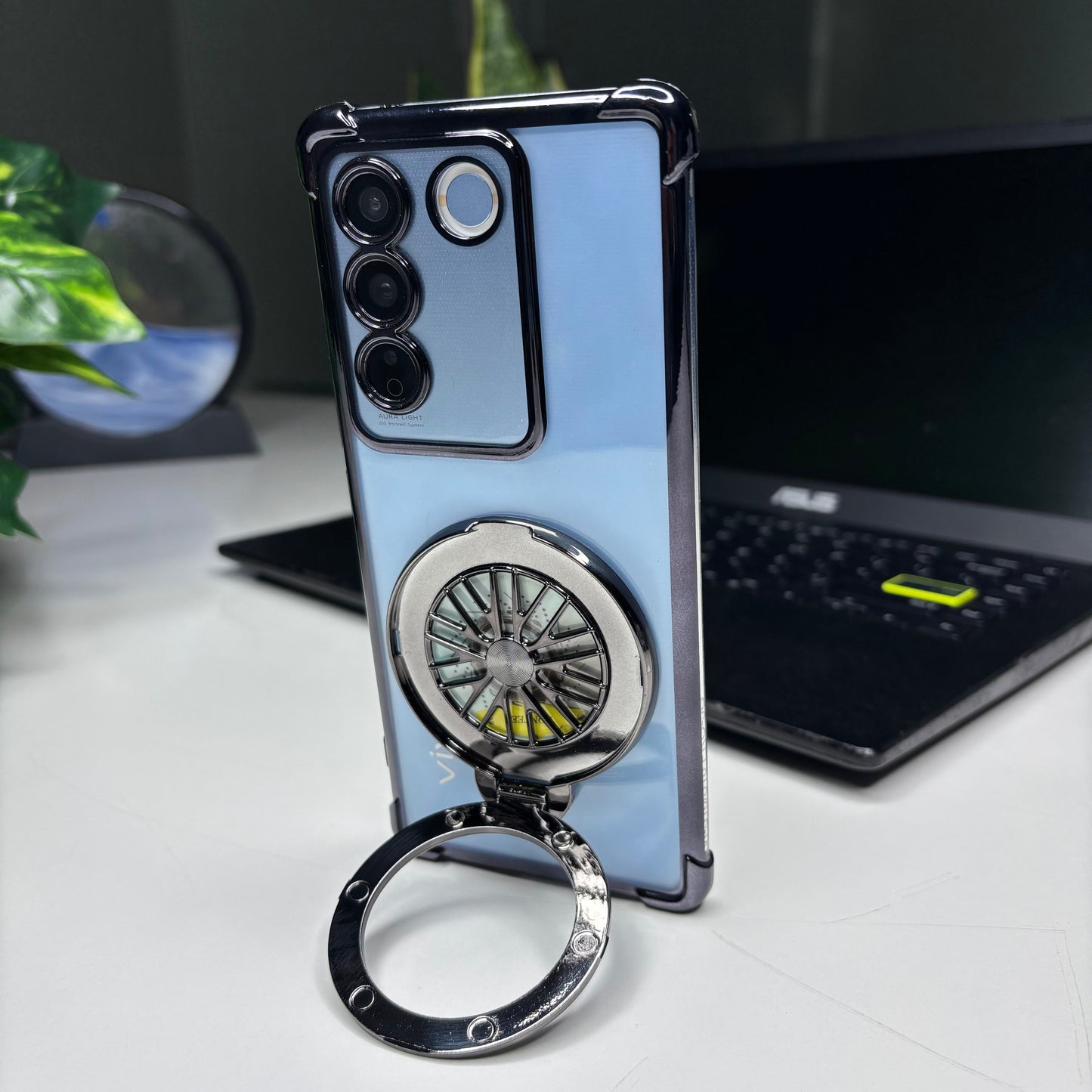 Vivo V27/V27 Pro 5G Premium Stress Buster Wheel Rotating Shockproof Airbags Case