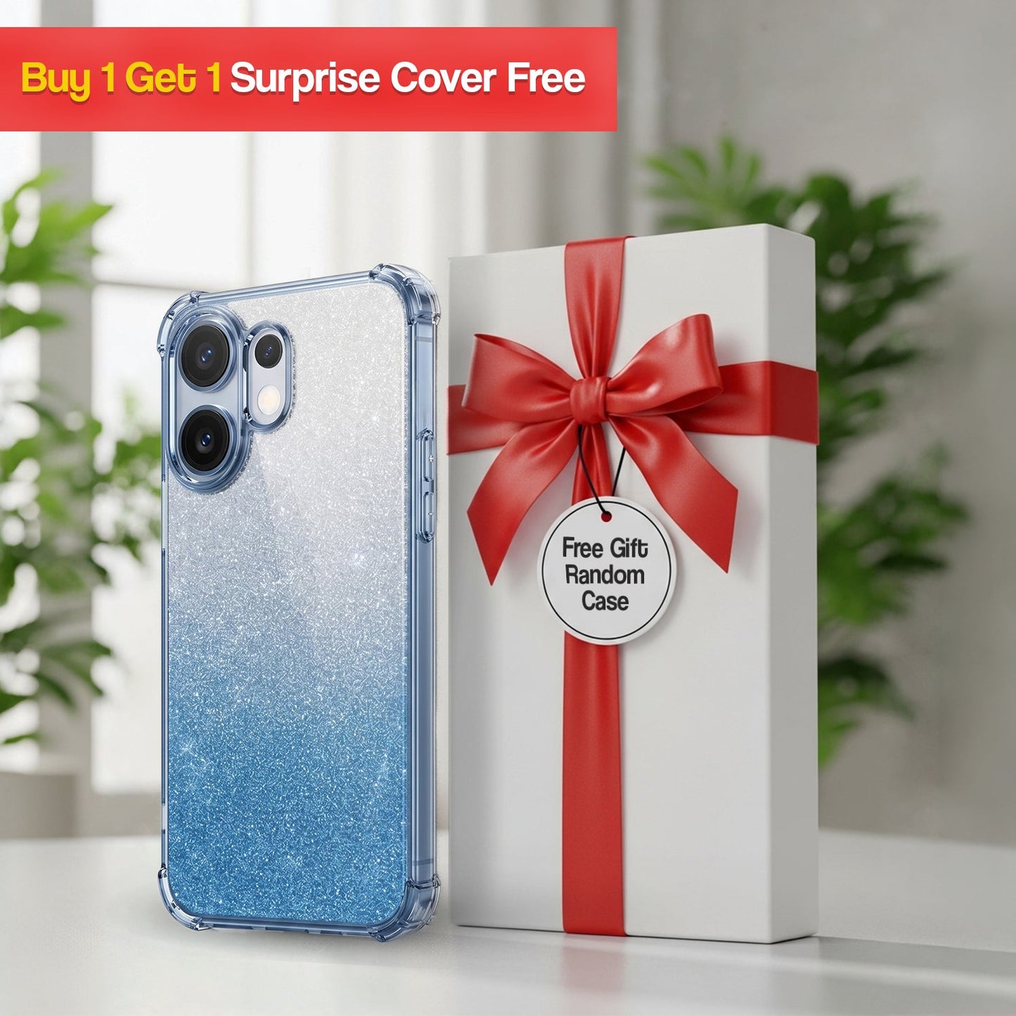 Vivo V60 5G Luxury Shimmer Shockproof Airbag Case (Buy 1 Get 1 Surprise Cover)