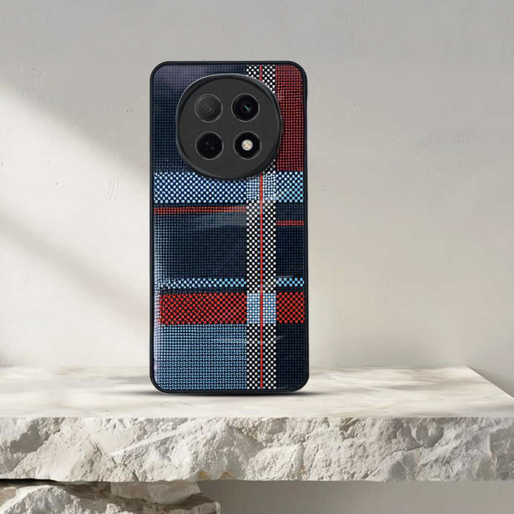 Oppo F29 Pro Luxury Grid Pattern Glass Back Shockproof Case