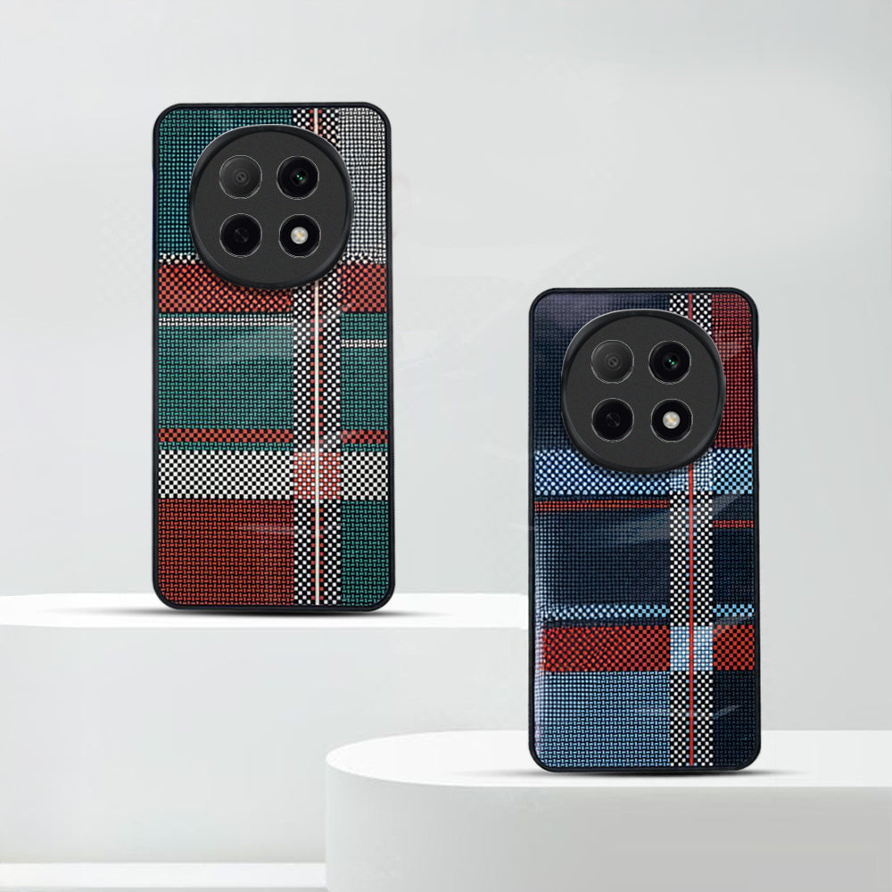Oppo F29 Pro Luxury Grid Pattern Glass Back Shockproof Case