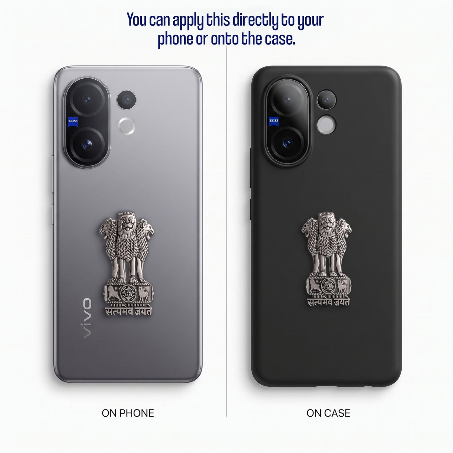 Vivo T4 Pro 5G Compatible Satyamev Jayate 3D Metal Emblem Sticker