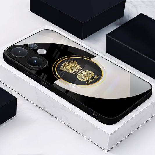 Vivo V60 5G Premium Acrylic Shockproof Glass Back Case (Satyamev Noir)