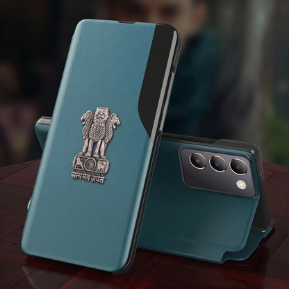 Vivo Y200e 5G Satyamev Jayate Half Window Leather Flip Case
