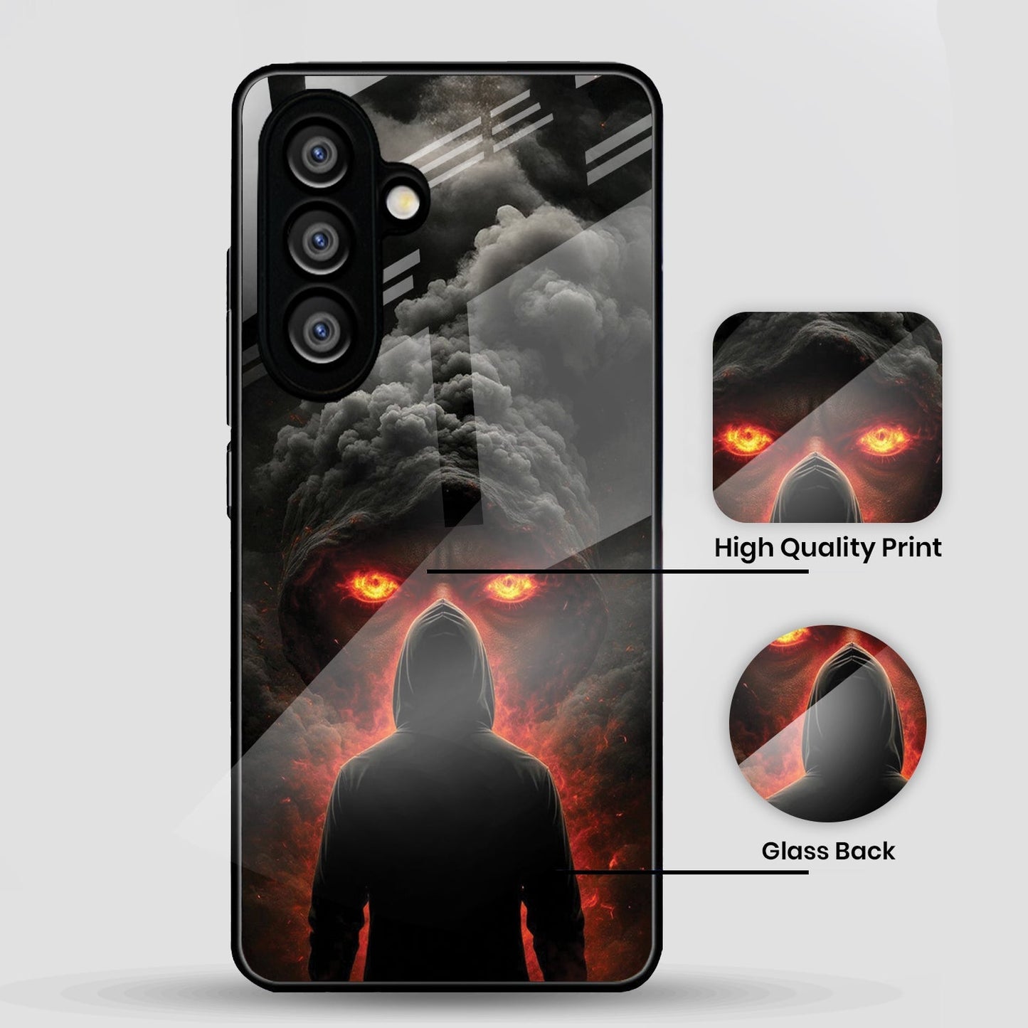 Samsung Galaxy A36 5G Premium Acrylic Shockproof Glass Back Case (Dark Flame)