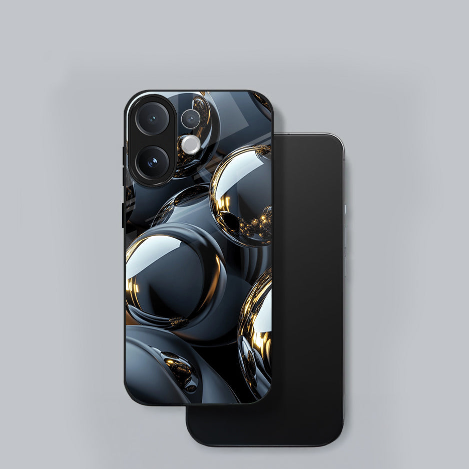 Vivo V60 5G Premium Acrylic Shockproof Glass Back Case (Mirror Spheres)