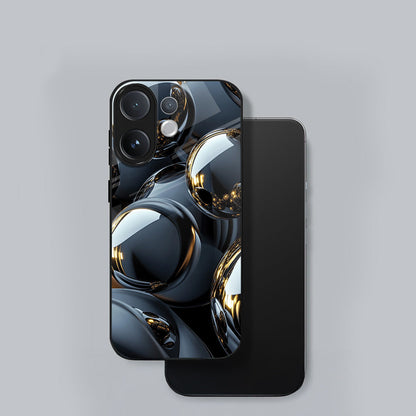 Vivo V60 5G Premium Acrylic Shockproof Glass Back Case (Mirror Spheres)