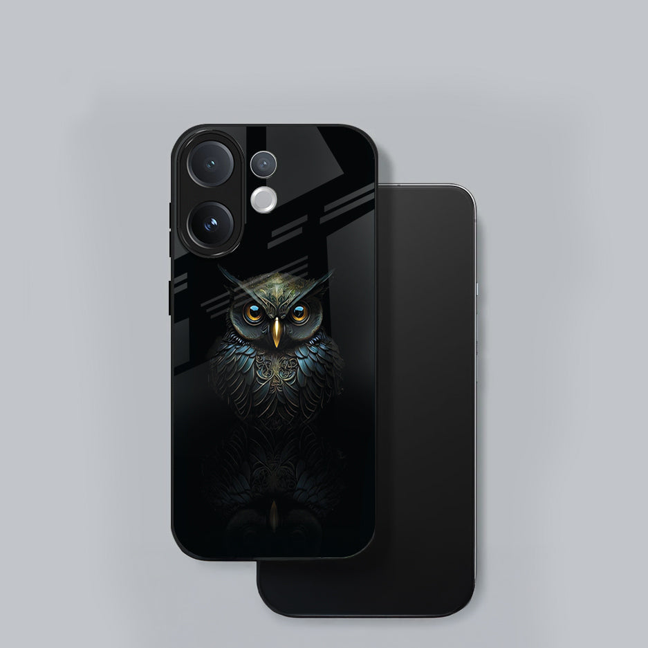 Vivo V60 5G Premium Acrylic Shockproof Glass Back Case (Midnight Owl)