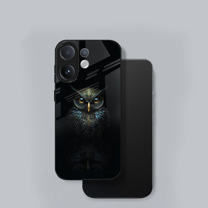 Vivo V60 5G Premium Acrylic Shockproof Glass Back Case (Midnight Owl)