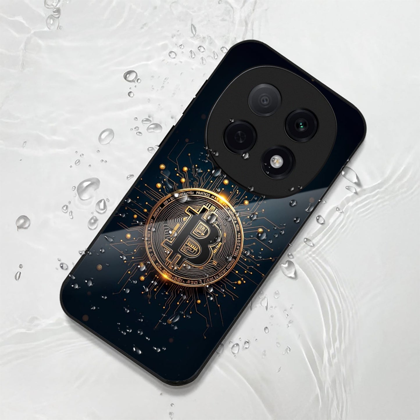 OPPO F29 Pro 5G Premium Acrylic Shockproof Glass Back Case (Bitcoin Armor)