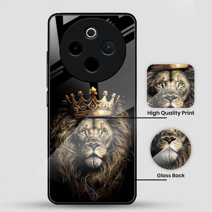Vivo T4 5G Premium Acrylic Shockproof Glass Back Case (Crowned Lion)