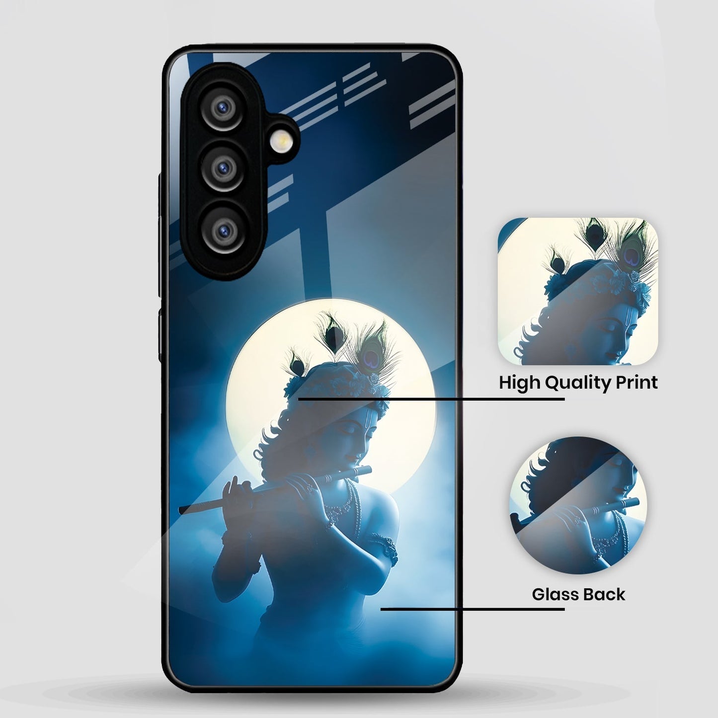 Samsung Galaxy A36 5G Premium Acrylic Shockproof Glass Back Case (Midnight Krishna)