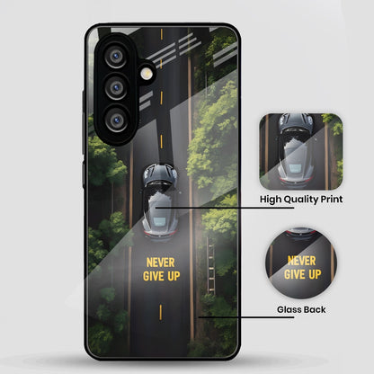 Samsung Galaxy A36 5G Premium Acrylic Shockproof Glass Back Case (Road Never Give Up)