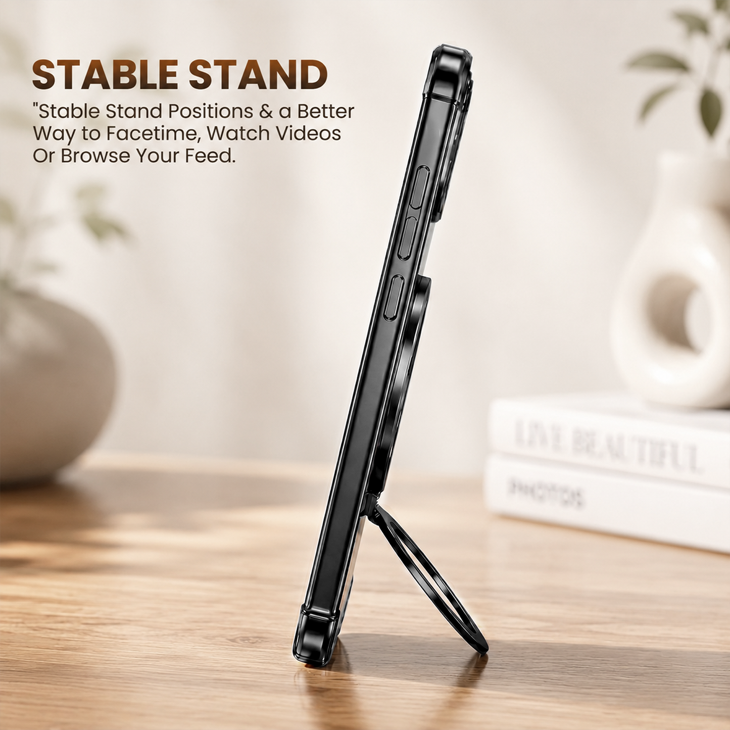 Vivo V70 5G Original Luxury Magnifier Ring Stand Shockproof Airbags Corner Case