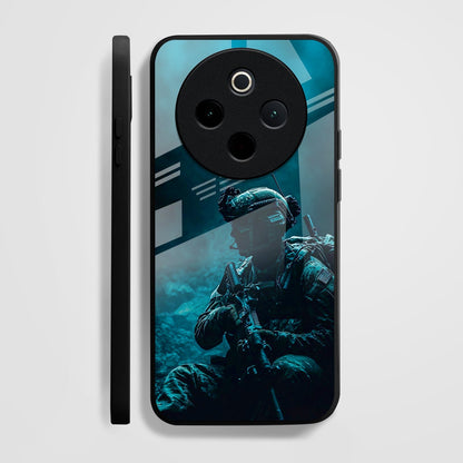 Vivo T4 5G Premium Acrylic Shockproof Glass Back Case (Soldier Case)