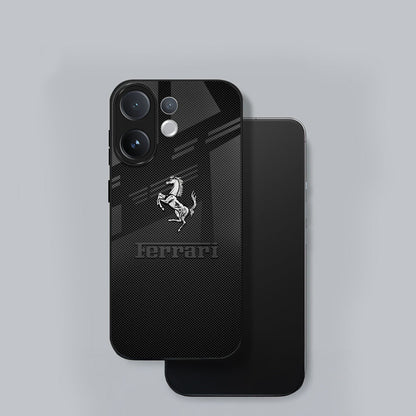 Vivo V60 5G Premium Acrylic Shockproof Glass Back Case (Ferrari Carbon Fiber)