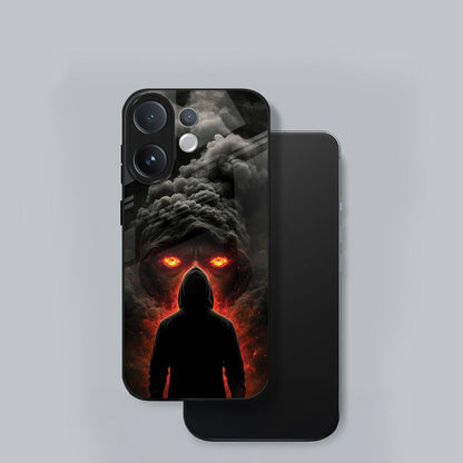 Vivo V60 5G Premium Acrylic Shockproof Glass Back Case ( Dark Flame )