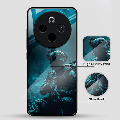 Vivo T4 5G Premium Acrylic Shockproof Glass Back Case (Soldier Case)