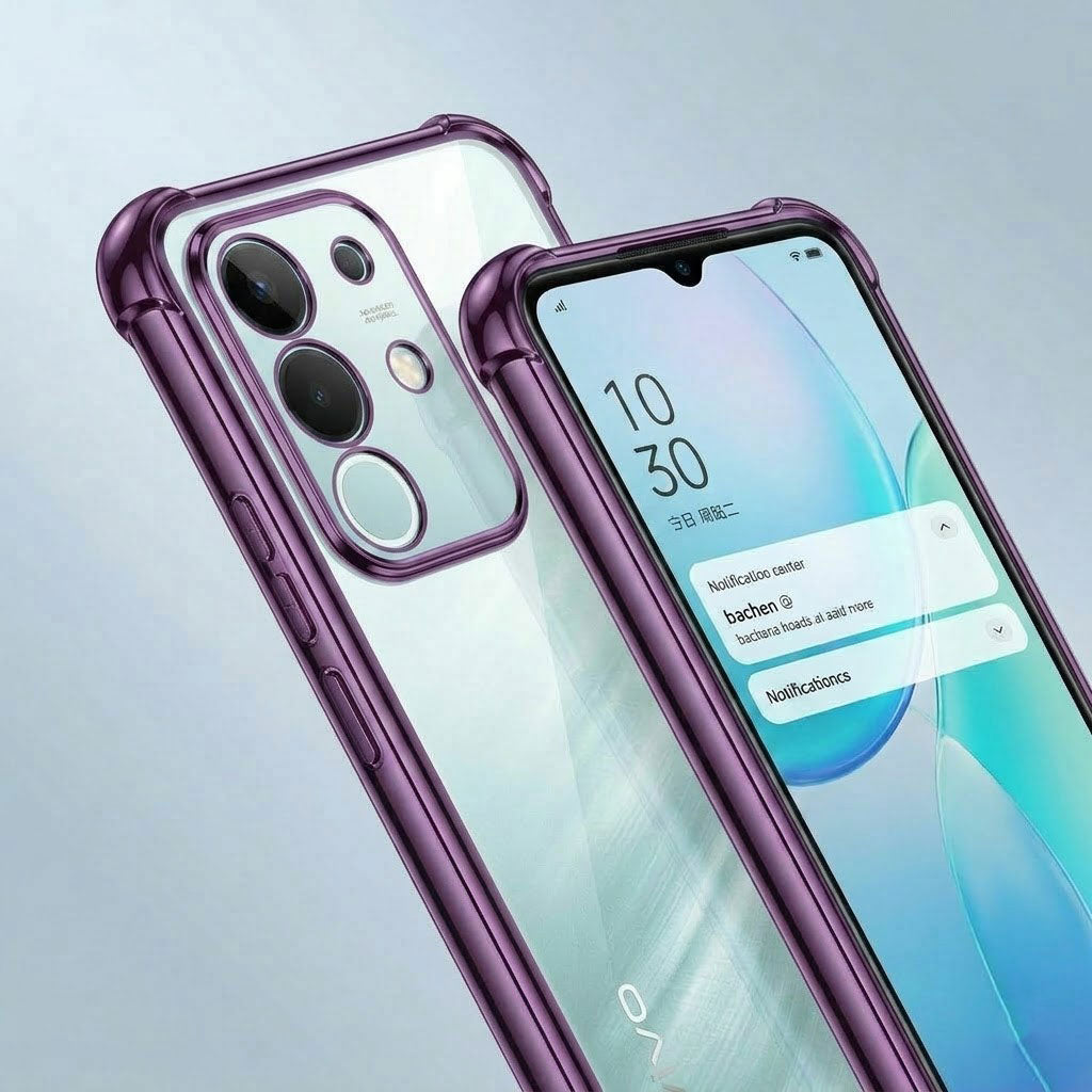 Vivo Y31 Pro 5G Anti-Yellow Electroplating Transparent Airbags Case