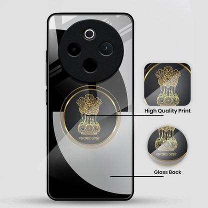 Vivo T4 5G Premium Acrylic Shockproof Glass Back Case (Satyamev Noir)