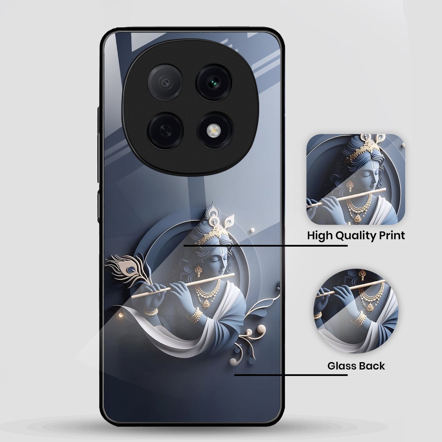 OPPO F29 Pro 5G Premium Acrylic Shockproof Glass Back Case (Krishna)