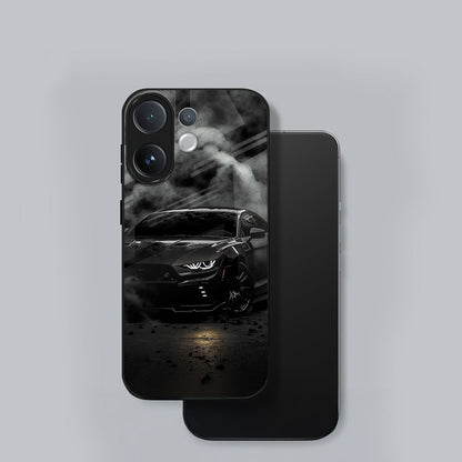 Vivo V60 5G Premium Acrylic Shockproof Glass Back Case ( Black BMW )