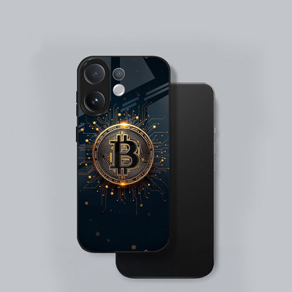 Vivo V60 5G Premium Acrylic Shockproof Glass Back Case (Bitcoin Armor)