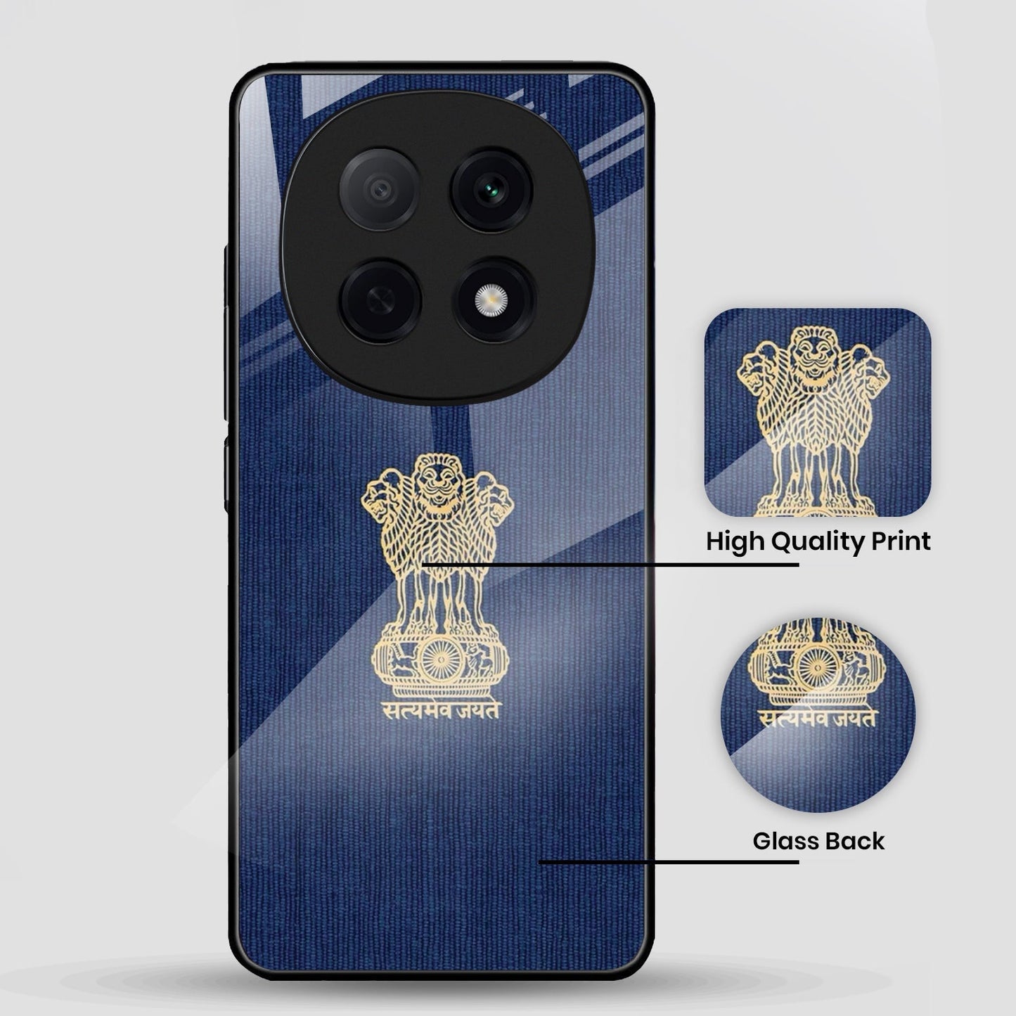 OPPO F29 Pro 5G Premium Acrylic Shockproof Glass Back Case (Nation Pride)