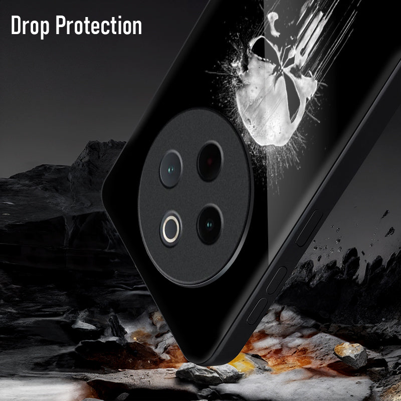 Vivo T4 5G Premium Acrylic Shockproof Glass Back Case (Punisher Skull)