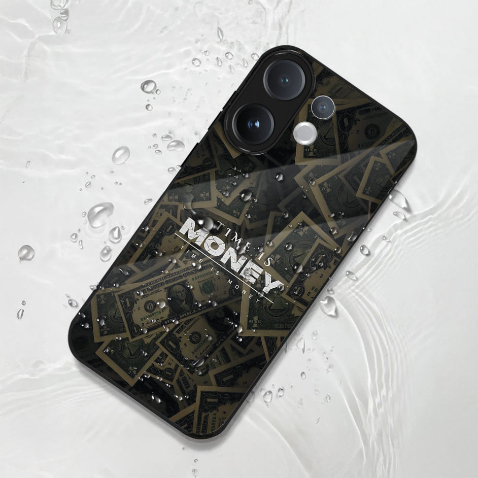 Vivo V60 5G Premium Acrylic Shockproof Glass Back Case (Time Is Money)