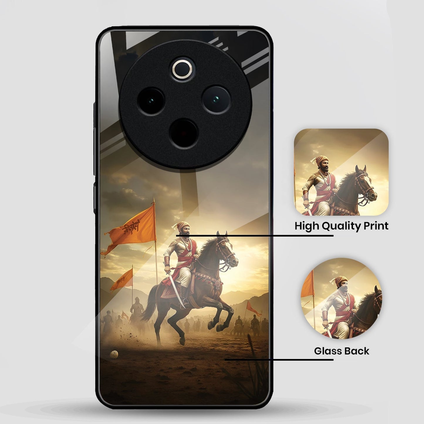 Vivo T4 5G Premium Acrylic Shockproof Glass Back Case (Battle Glory)