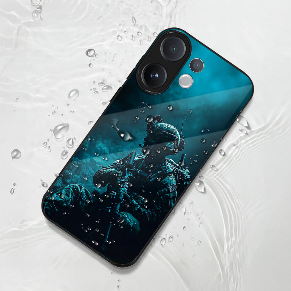 Vivo V60 5G Premium Acrylic Shockproof Glass Back Case (Soldier Case)